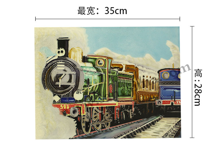 三彩瓷板畫機車系列尺寸