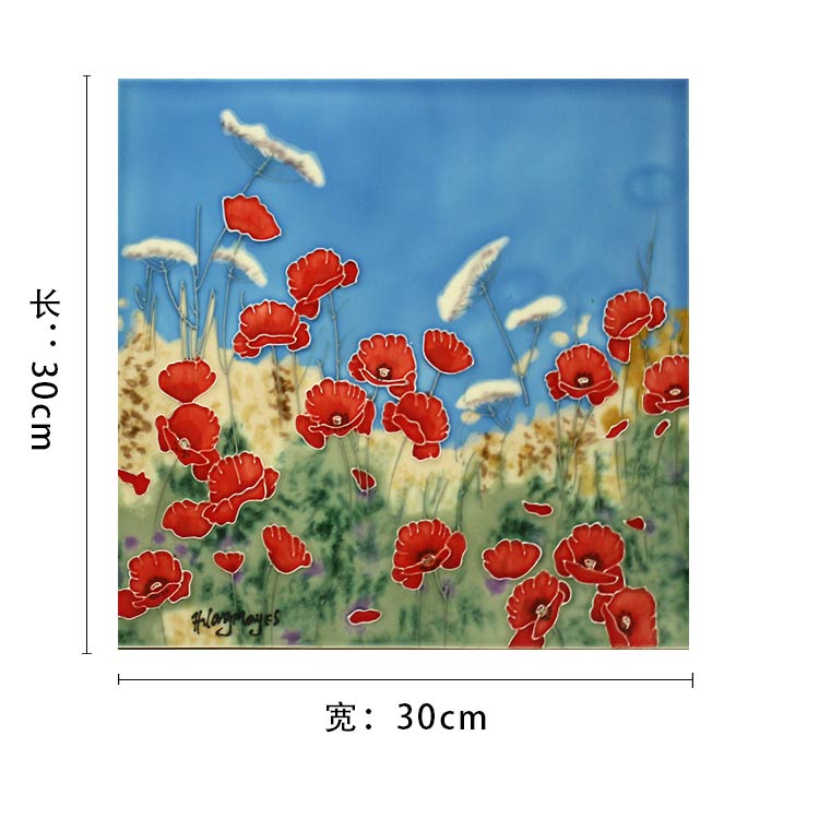 植物花卉三彩瓷板畫尺寸